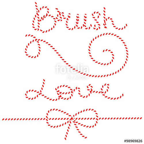 500x500 Twine Rope Bows, Gift Ties. Red And White String Pattern Brush