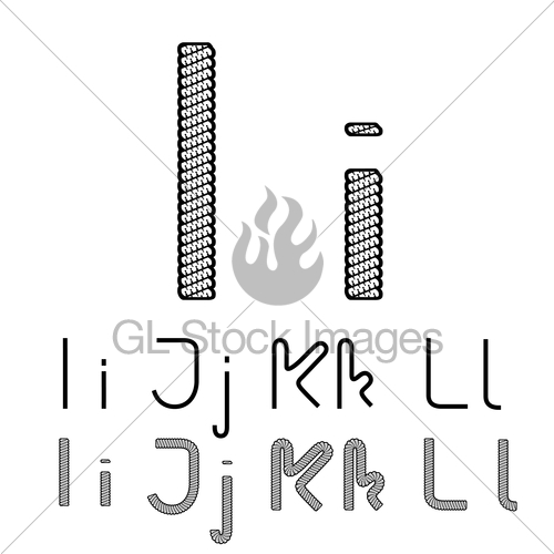 500x500 Vector Twine Font Alphabet Simple Rope Letters I, I, Gl
