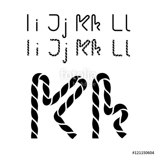 500x500 Vector Twine Font Alphabet