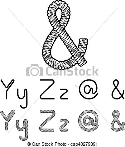 401x470 Vector Twine Font Alphabet