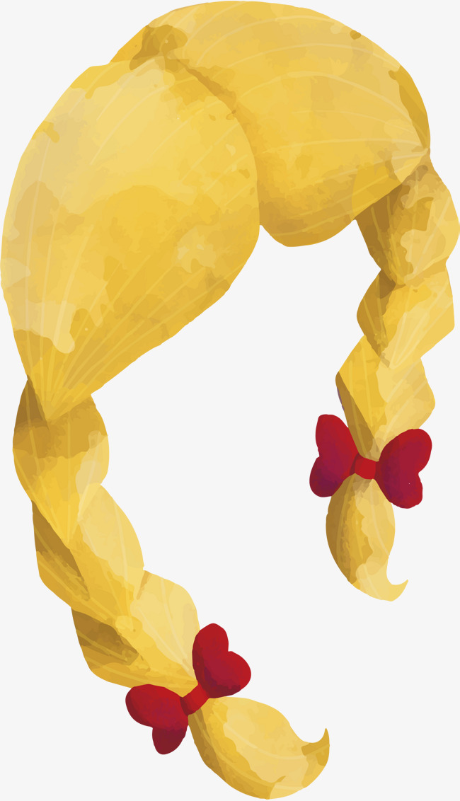 650x1132 Gold Twist Plait Wig, Gold Vector, Vector Png, Wig Png And Vector