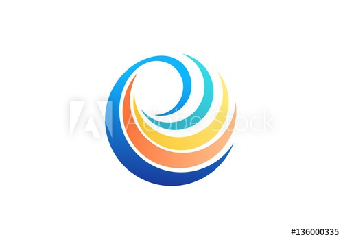 500x349 Sphere Spiral Elements Logo, Abstract Global Twist Symbol, Beauty