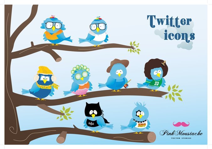 676x475 Free Vector Twitter Icon Set Psd Files, Vectors Amp Graphics