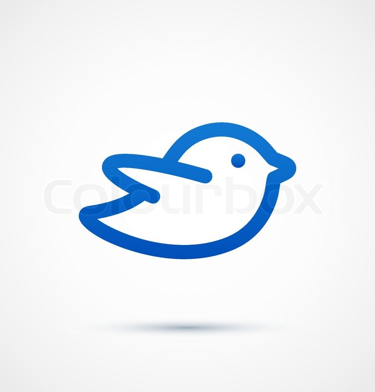 766x800 Blue Twitter Bird Social Media Web Icon. Vector Illustration