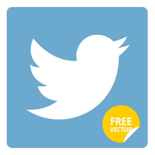530x530 Twitter Flat Icon (Vector)