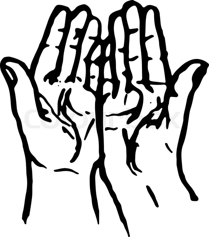 708x800 Human Handshands Up ,palm Hands,rock On Sign Two Hands Stock
