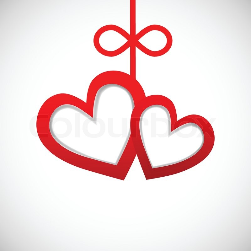 800x800 Paper Banner Two Hearts On White Background Stock Vector Colourbox