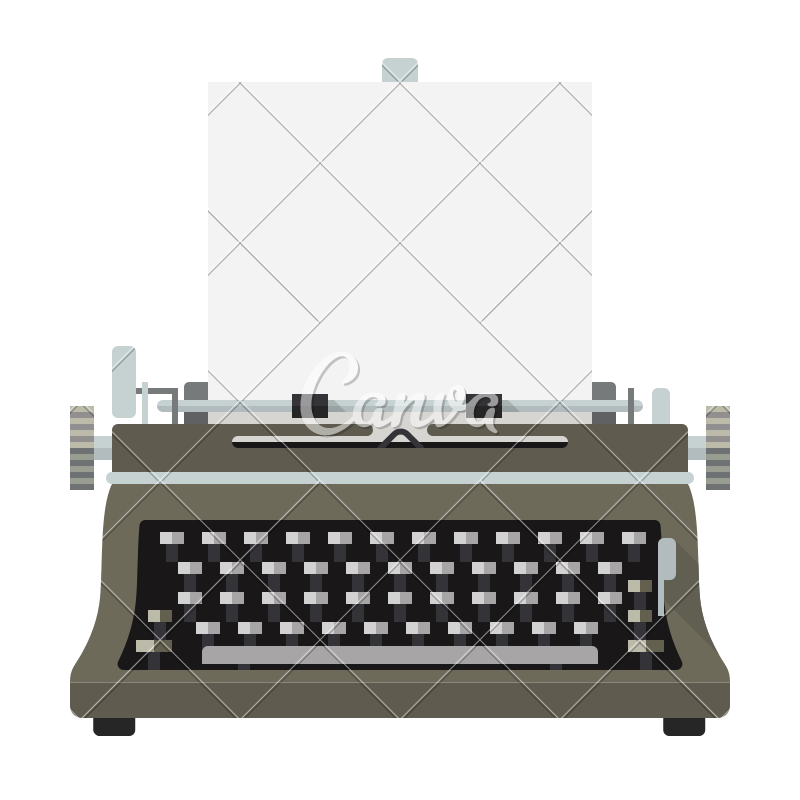 800x800 Retro Vintage Typewriter Vector Icon