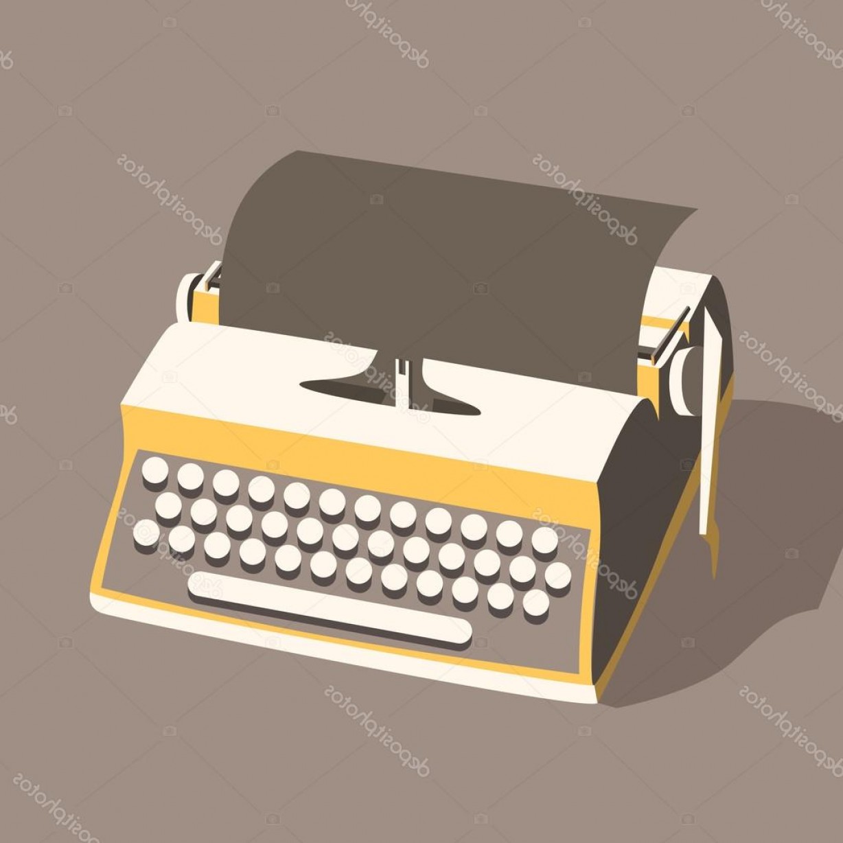 1228x1228 Stock Illustration Vintage Typewriter Vector Illustration Isolated