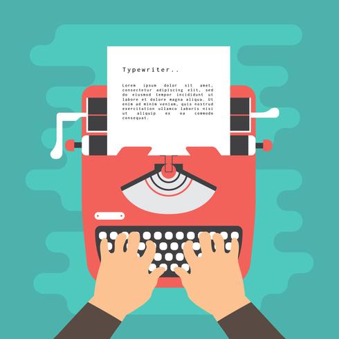 490x490 Typewriter Vector Illustration