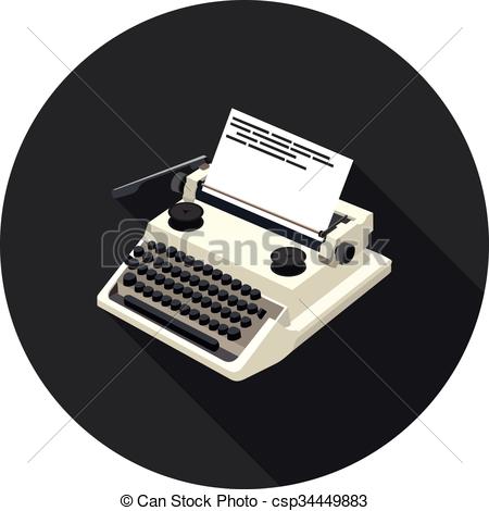 450x470 Flat Icon Typewriter In Vector Format Eps10.