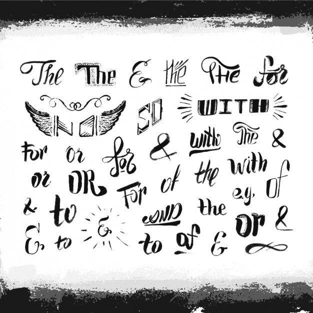 626x626 Hand Drawn Typography Elements Vector Free Download