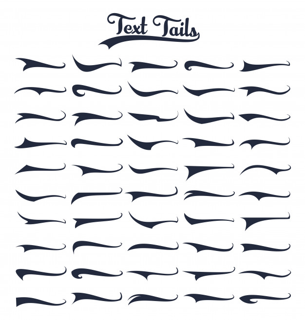 626x658 Set Of Text Tail Typography Elements Vector Premium Download