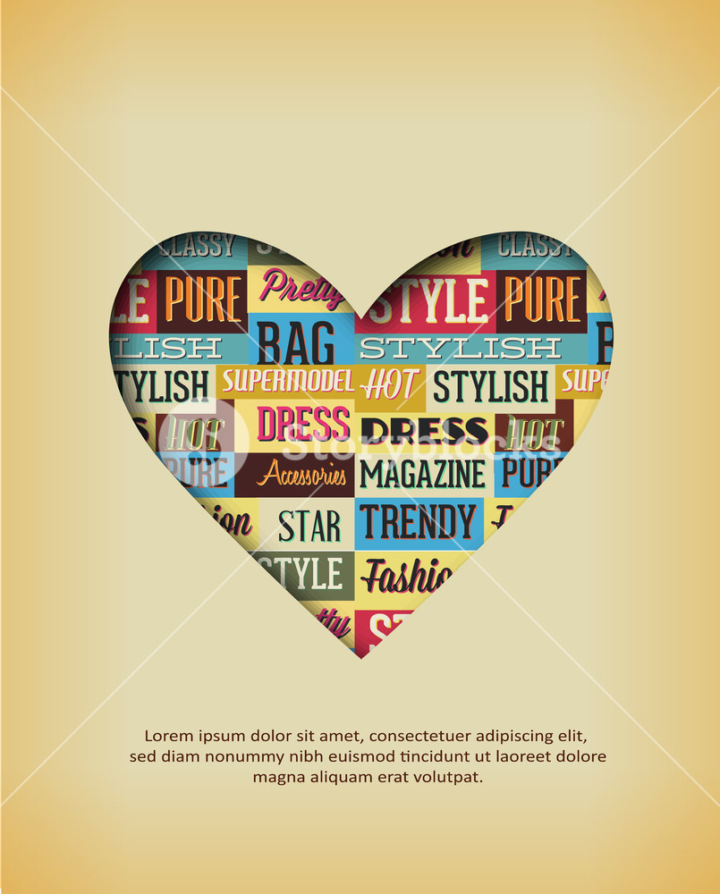 805x1000 Vector Illustration With Typography Elements And Heart Shape