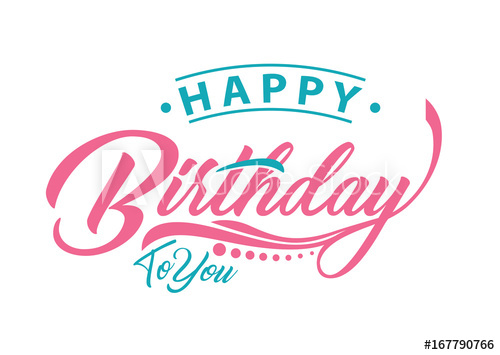 500x355 Happy Birthday Typography. Vector Illustration