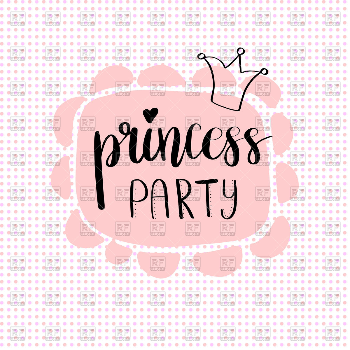 1200x1200 Princess Party Bridal Shower Card Design. Birthday Girl Lettering
