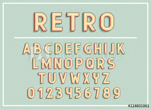 500x364 Retro Fonts And Abc Letters Print Typography Vector Illustration