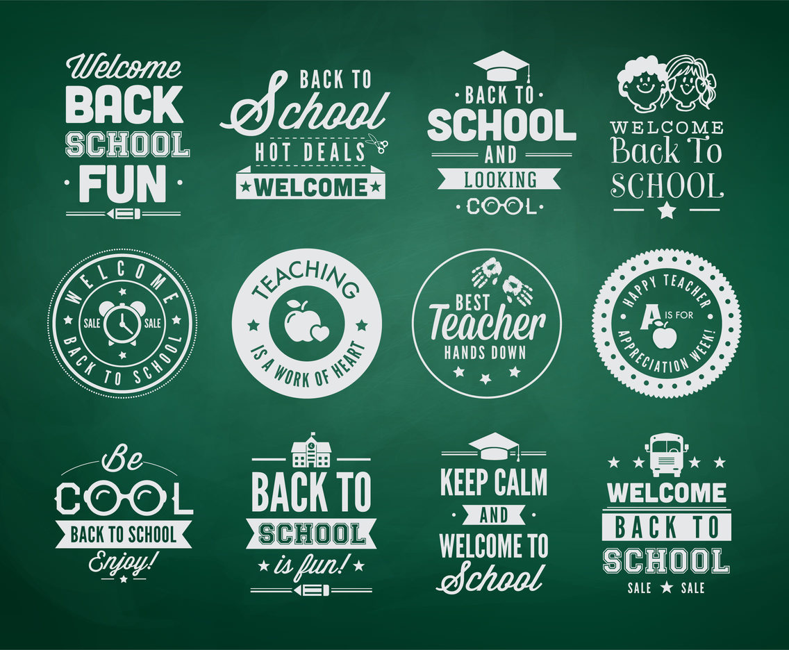 1136x936 Back To School Typography Vector Labels Vector Art Amp Graphics