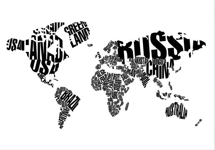 700x490 World Map Typography Vector