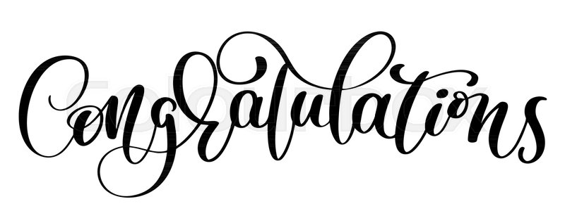 800x300 Congratulations Hand Lettering Calligraphic Greeting Inscription
