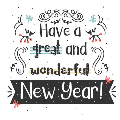 490x490 New Year Typography Vector