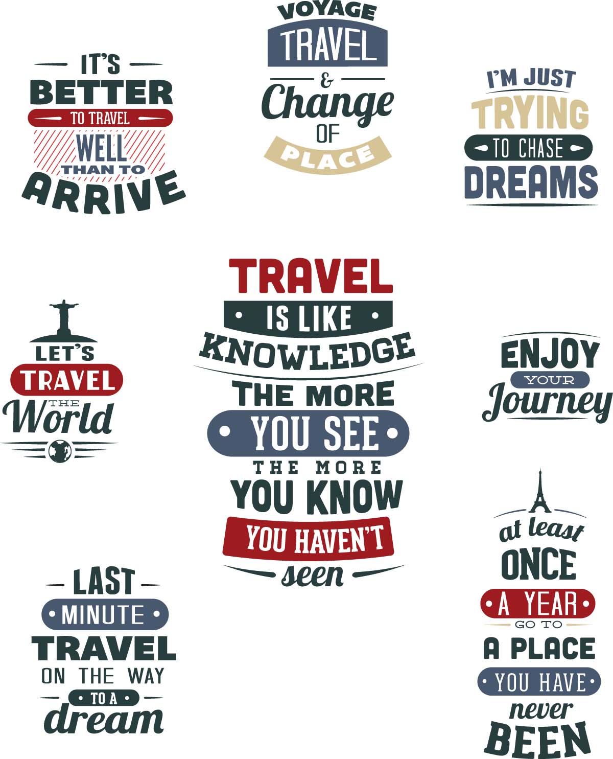 1200x1485 Travel T Shirt Templates Set Vector Free Download