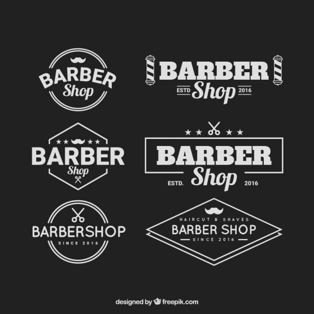 626x626 Barber Shop Logos With Vintage Typography Vector Free Download