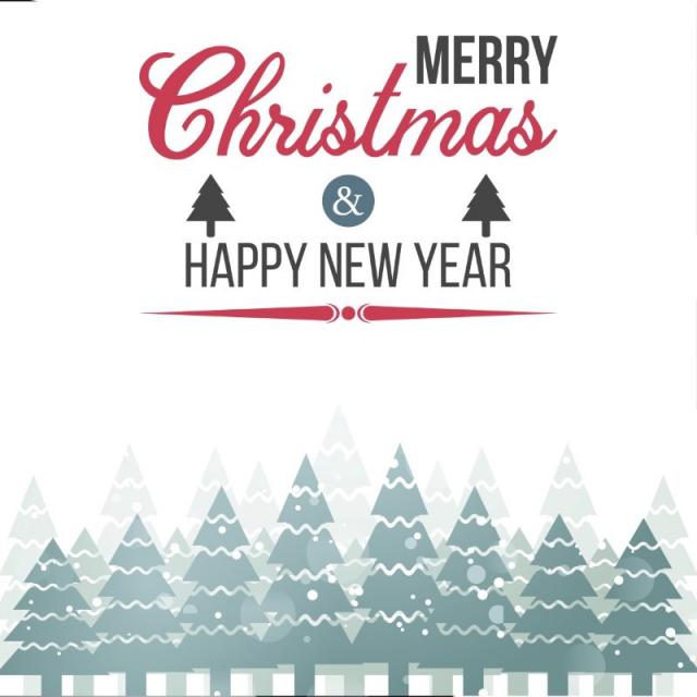640x640 Christms And Happy New Year Typography Vector, New Vector, Merry