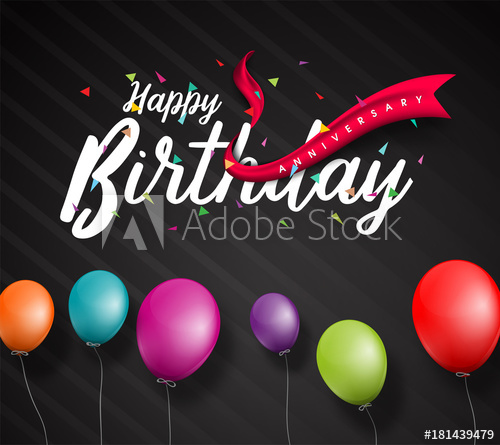 500x445 Happy Birthday Typography Vector Design For Your Greetings Card
