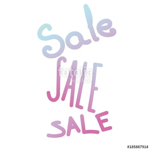 500x500 Sale Hand Lettering Design Template. Typography Vector Background