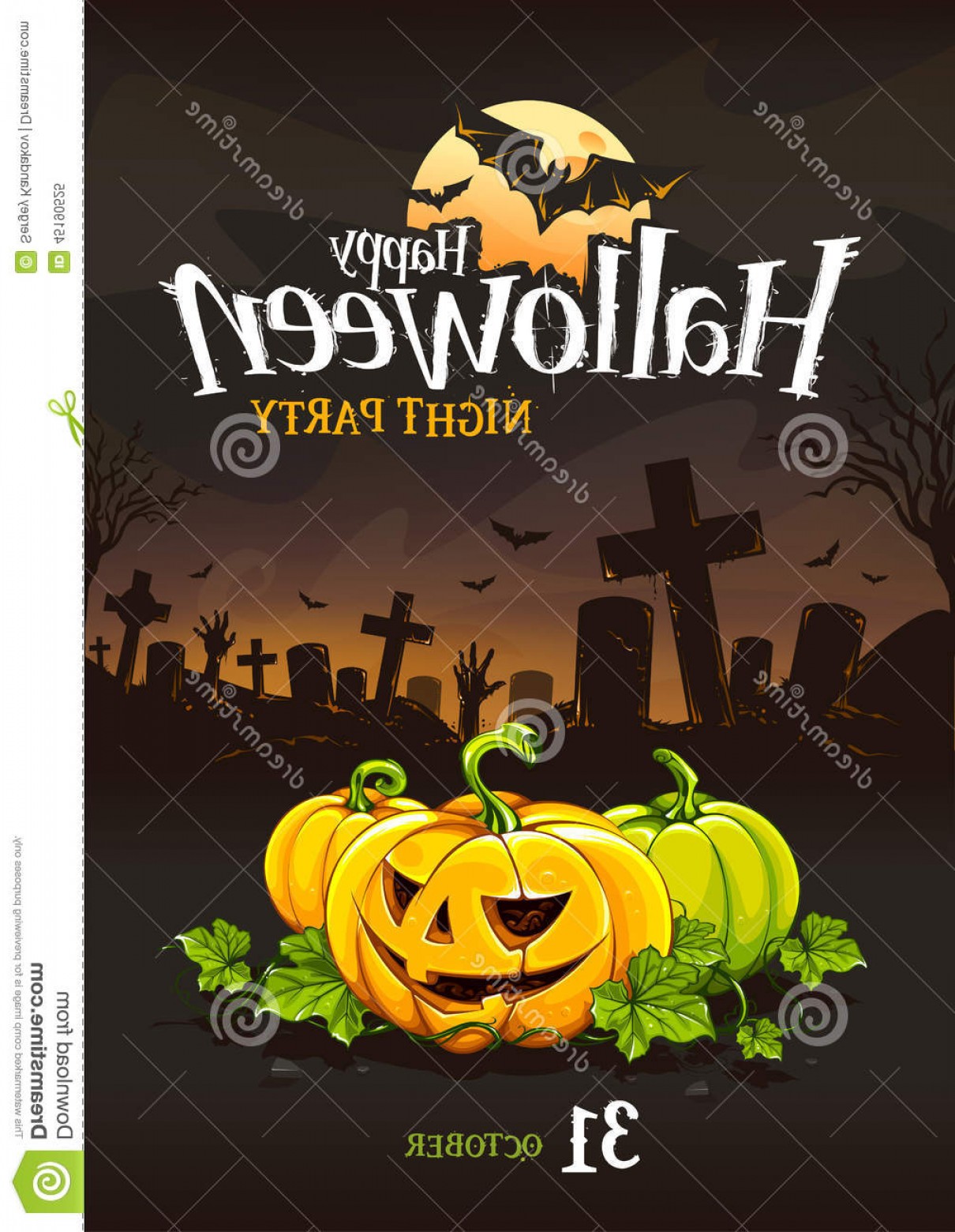 1210x1560 Stock Illustration Halloween Poster Design Template Cartoon