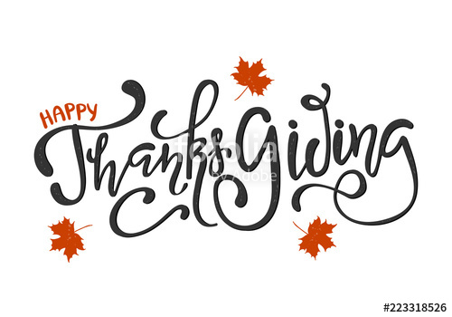500x350 Vector Illustration. Happy Thanksgiving Day Typography Vector