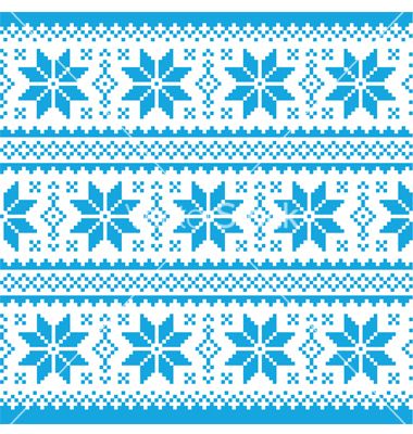 380x400 Traditional Ornamental Christmas Knitted Pattern Vector Art