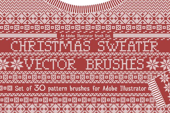 580x386 Christmas Sweater Knit Brushes By Transfuchsian On Creative Market