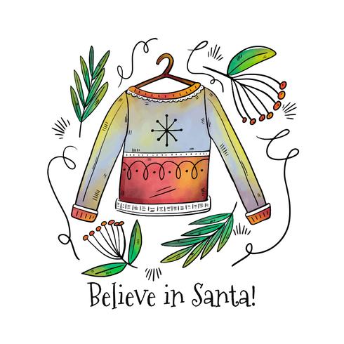 490x490 Ugly Christmas Sweater With Christmas Leaves And Quote