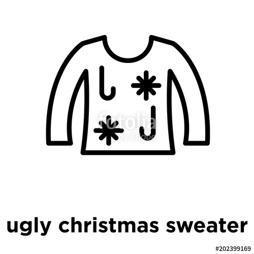 500x500 Ugly Christmas Sweater Icon Isolated On White Background Stock