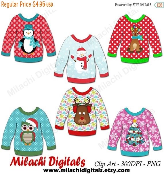 570x604 60% Off Sale Ugly Christmas Sweater Clipart Christmas Etsy
