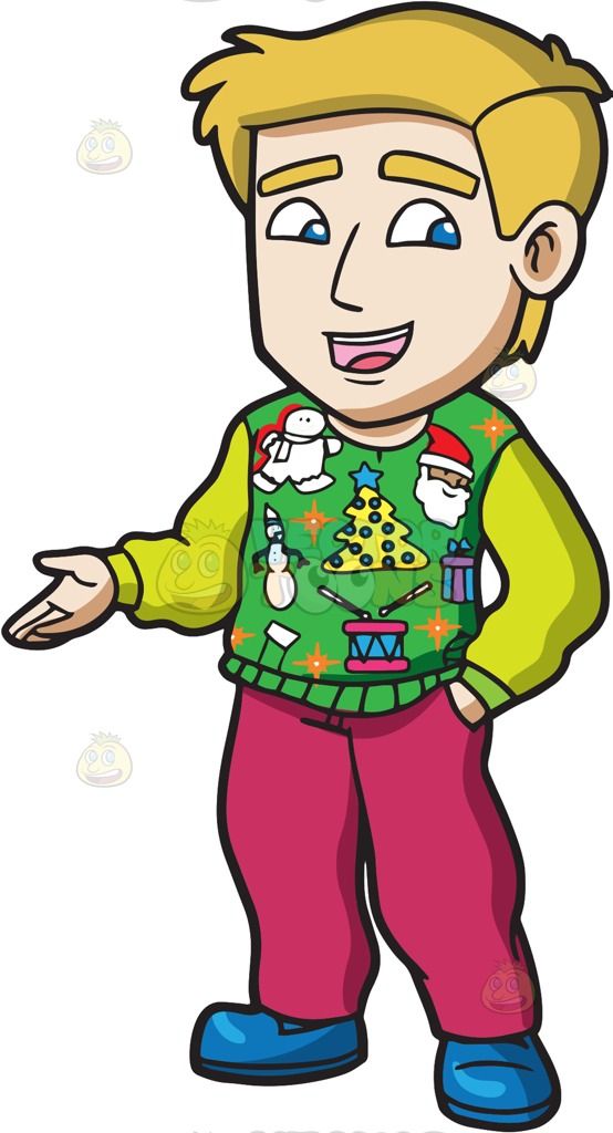 554x1024 A Talking Guy In An Ugly Christmas Sweater Vector Illustrations