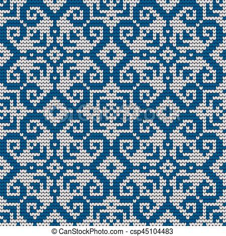 450x470 Traditional Knitting Pattern For Ugly Sweater, Vector... Vector