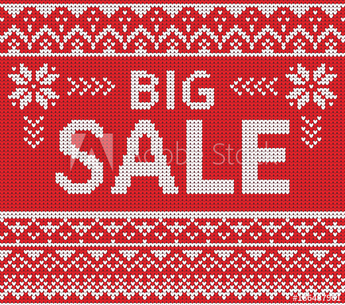 500x443 Winter Sale Discount Banner. Ugly Sweater. Vector Illustration