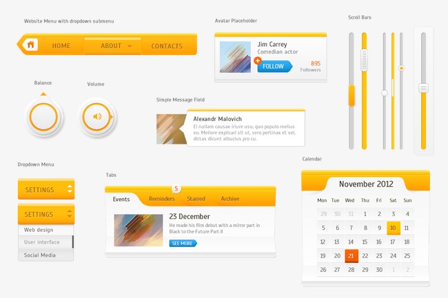 650x433 Yellow Ui Kit, Vector, Window, Ui Png And Psd File For Free Download