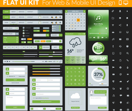 436x368 Website With Mobile Flat Ui Design Vector Png Images, Backgrounds