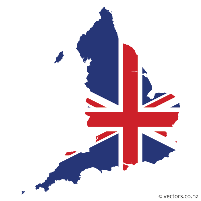 700x700 Uk Flag Vector Map Of England