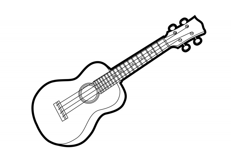 800x565 Ukulele Outline Vector Illustration