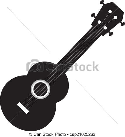 429x470 Vector Ukulele Symbol On White Background.