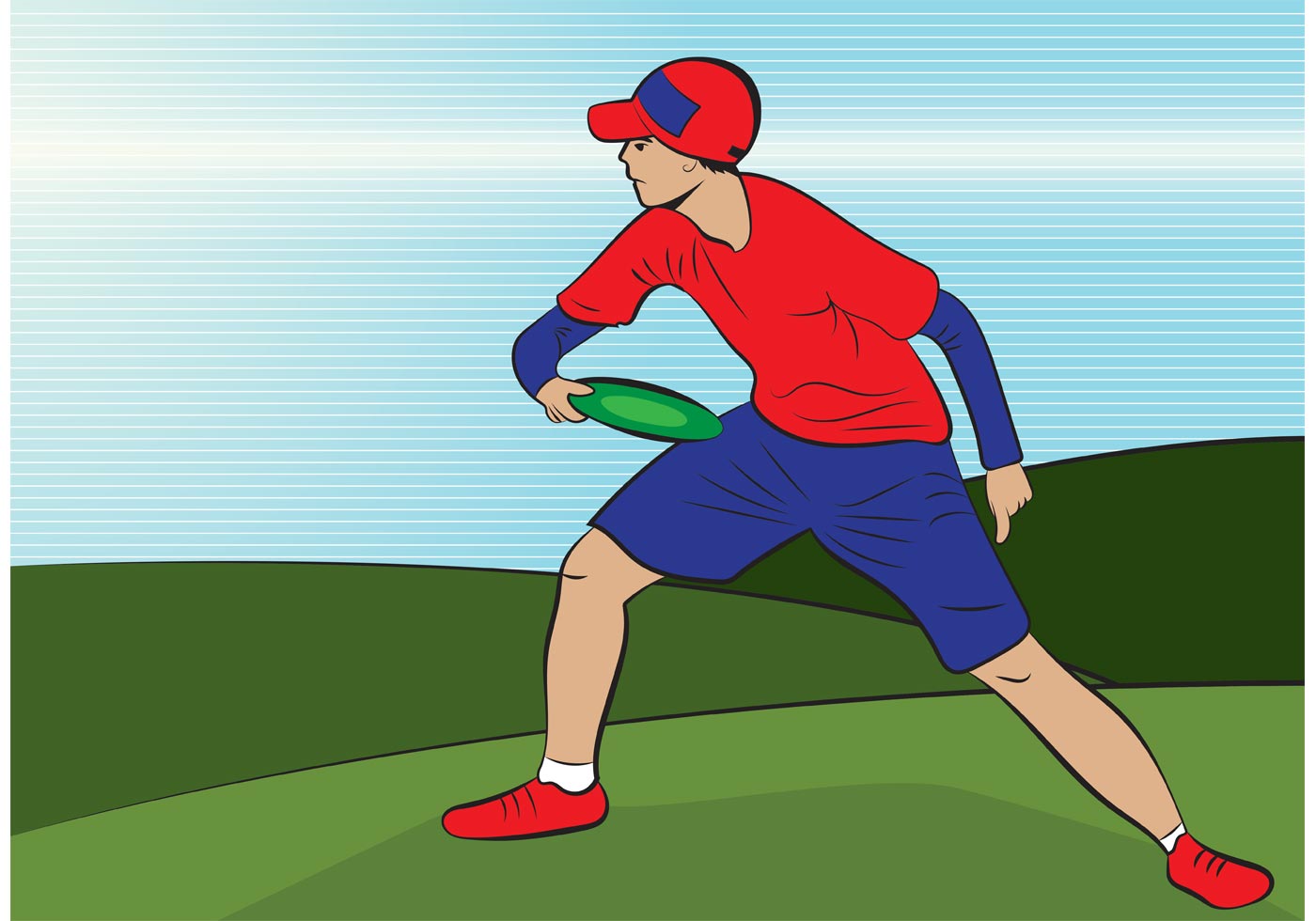 1400x980 Ultimate Frisbee Free Vector Art