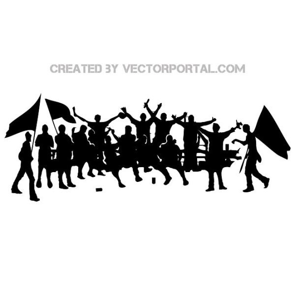 600x600 Football Fans Silhouette Vector 365vectors