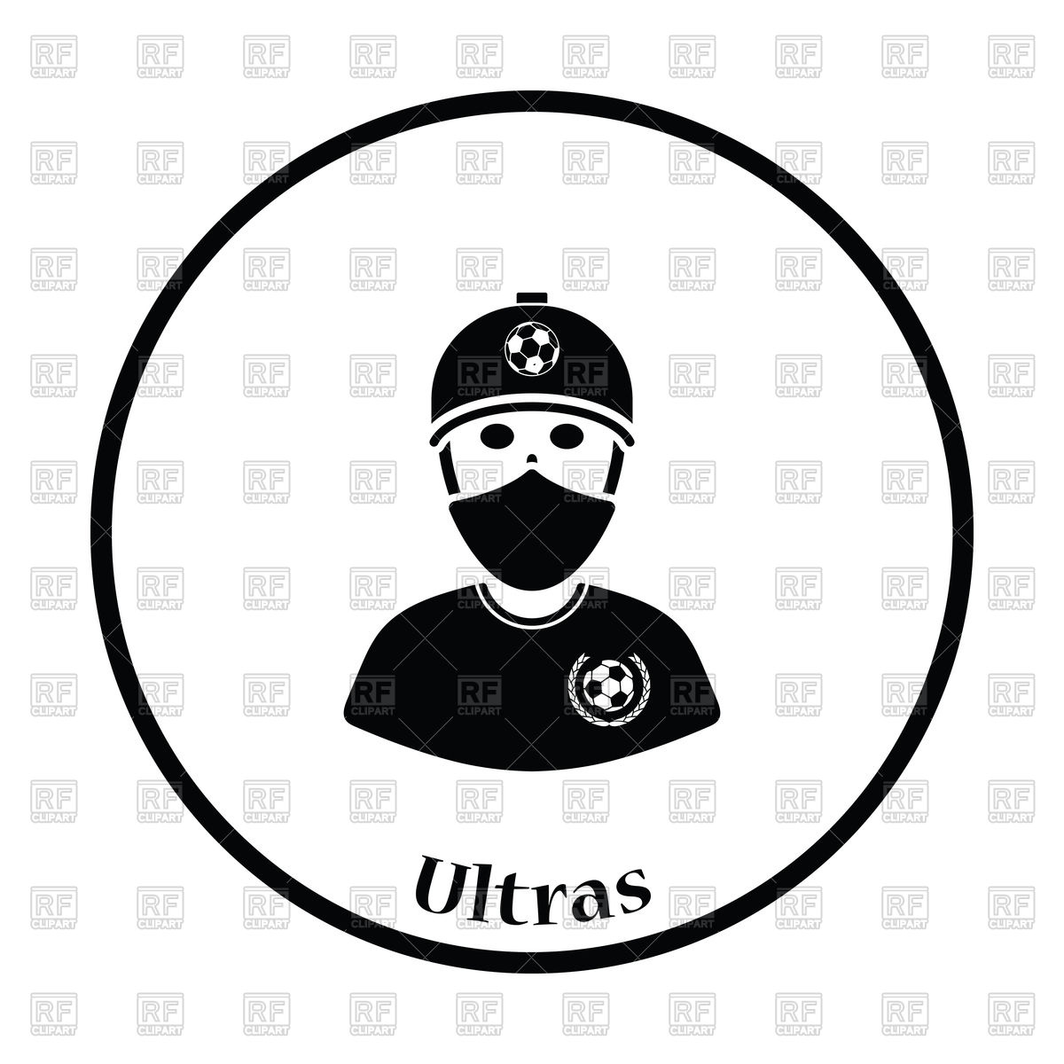 1200x1200 Thin Circle Design Of Football Fan Icon Vector Image Vector