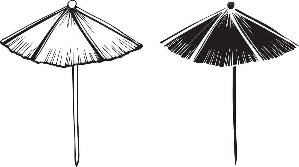 1000x560 Sun Umbrella Vector Element Royalty Free Stock Image