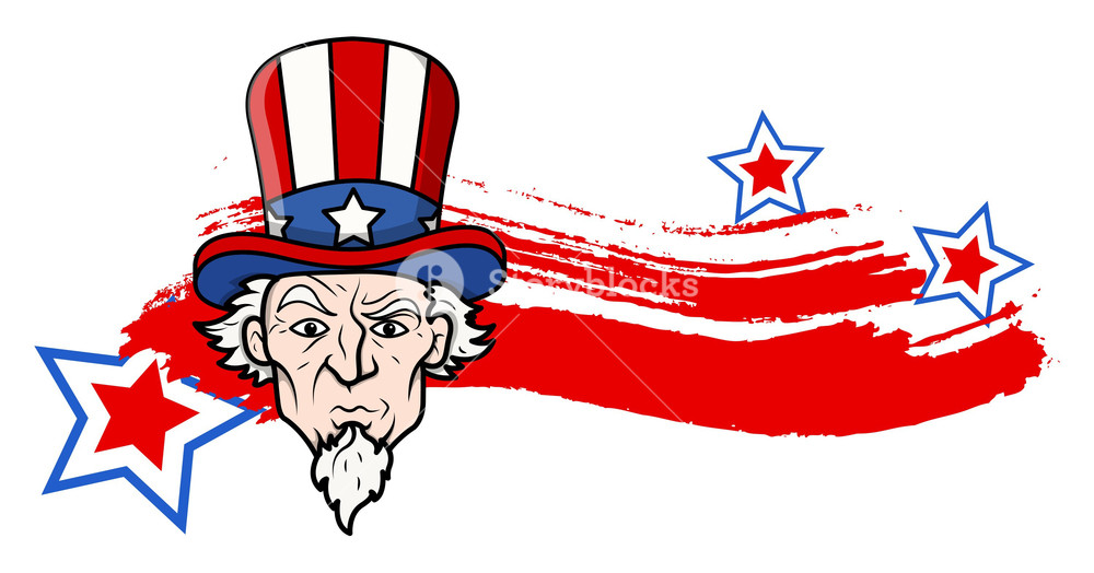 1000x524 Uncle Sam 4th Of July Vector Theme Design Royalty Free Stock Image